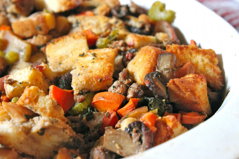 close up christmas stuffing