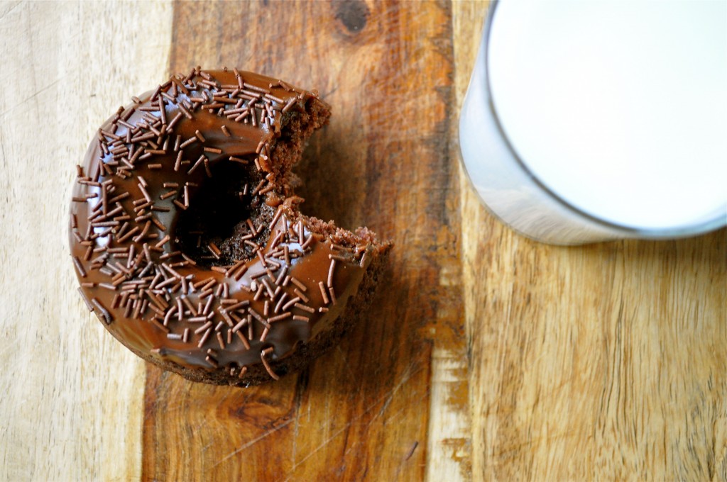 Double Chocolate Baked Doughnuts | Once Upon a Recipe