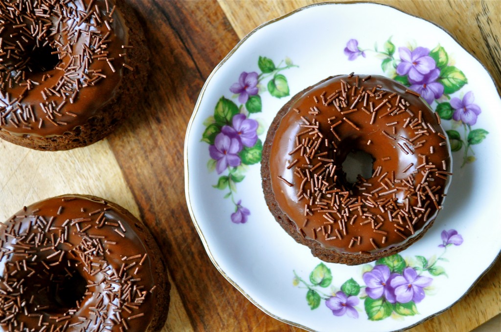 Double Chocolate Baked Doughnuts | Once Upon a Recipe