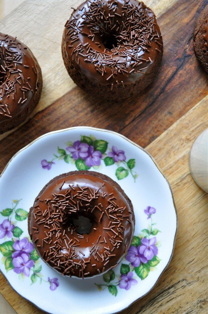 Double Chocolate Baked Doughnuts | Once Upon a Recipe