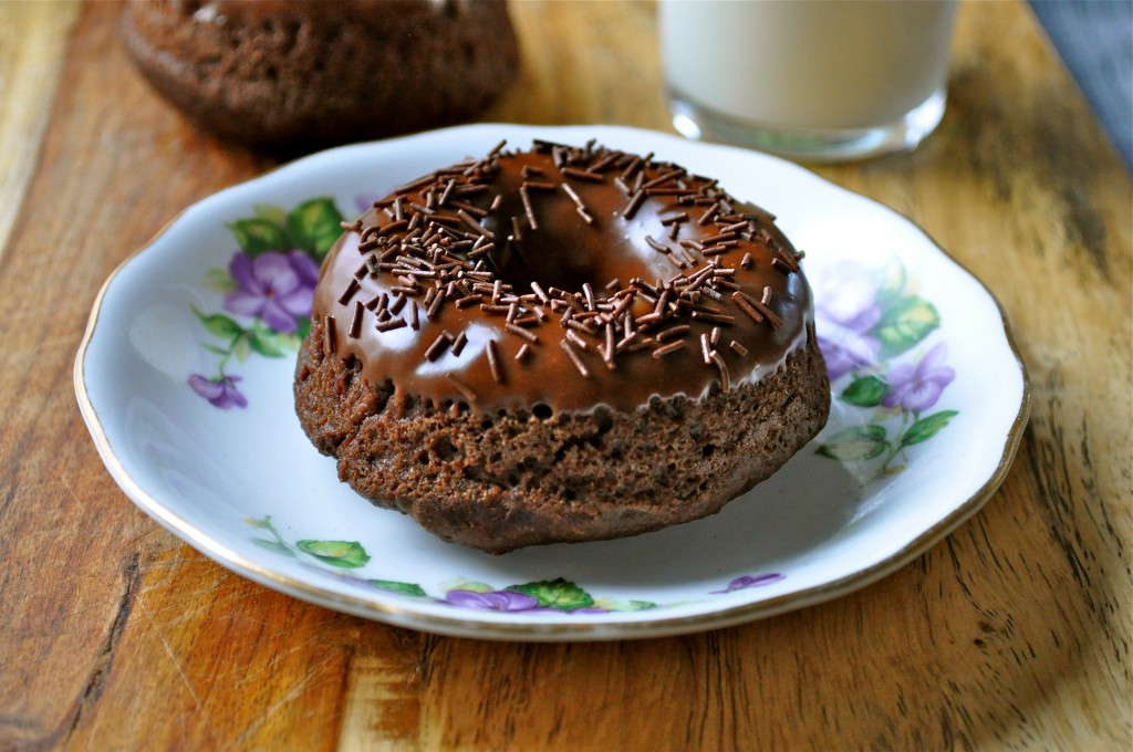 Double Chocolate Baked Doughnuts | Once Upon a Recipe