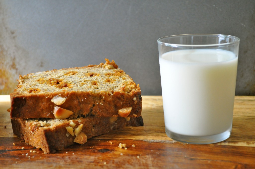 Browned Butter Banana Bread with Macadamia Nuts and Cinnamon Chips | Once Upon a Recipe