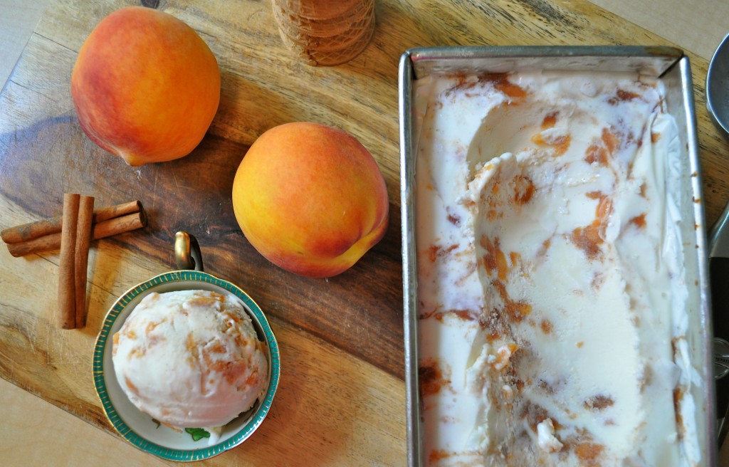 Peach Cinnamon Swirl Ice Cream | Once Upon a Recipe