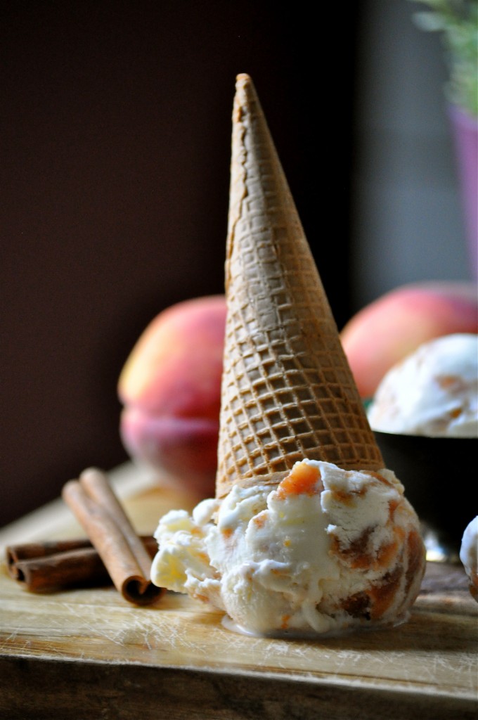 Cinnamon Peach Swirl Ice Cream | Once Upon a Recipe