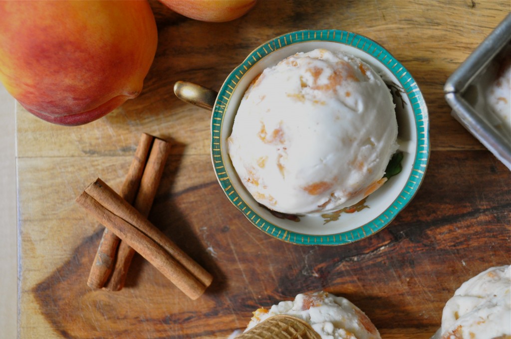 Peach Cinnamon Swirl Ice Cream | Once Upon a Recipe