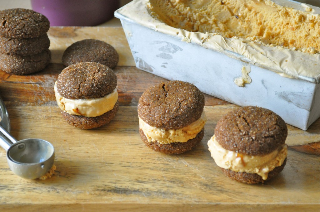 Ginger Cookie and Salted Caramel Ice Cream Sandwiches | Once Upon a Recipe