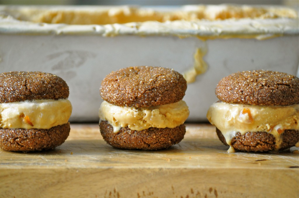 Ginger Cookie and Salted Caramel Ice Cream Sandwiches | Once Upon a Recipe