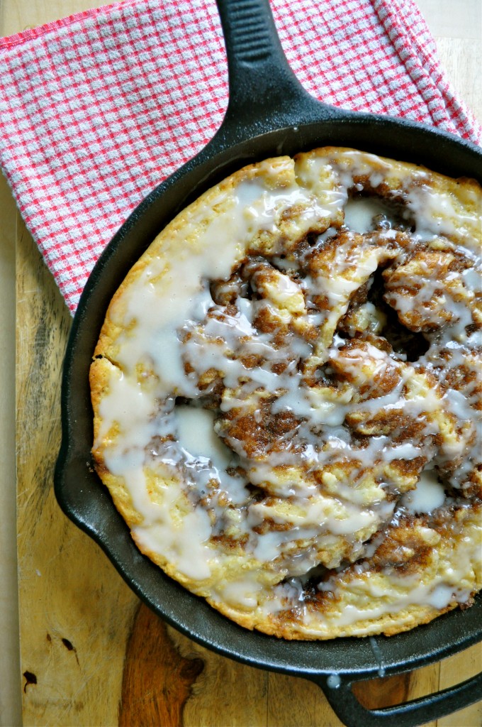 Brown Butter Cinnamon Roll Skillet Cake | Once Upon a Recipe