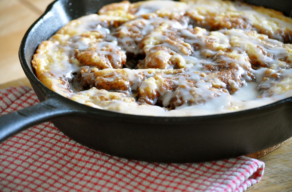 Brown Butter Cinnamon Roll Skillet Cake | Once Upon a Recipe