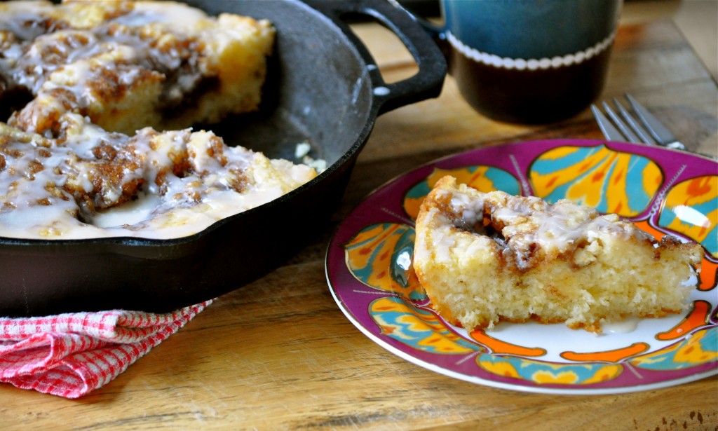 Brown Butter Cinnamon Roll Skillet Cake | Once Upon a Recipe