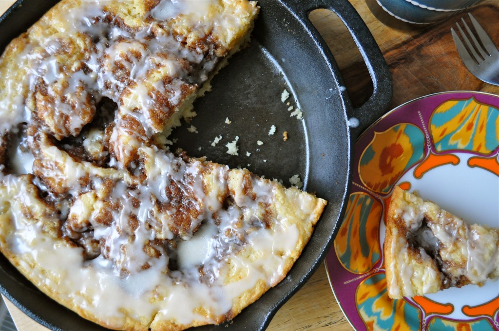 Brown Butter Cinnamon Roll Skillet Cake | Once Upon a Recipe