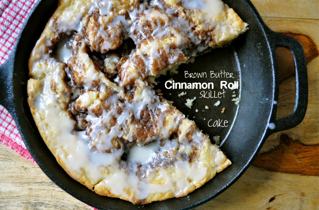 Brown Butter Cinnamon Roll Skillet Cake | Once Upon a Recipe