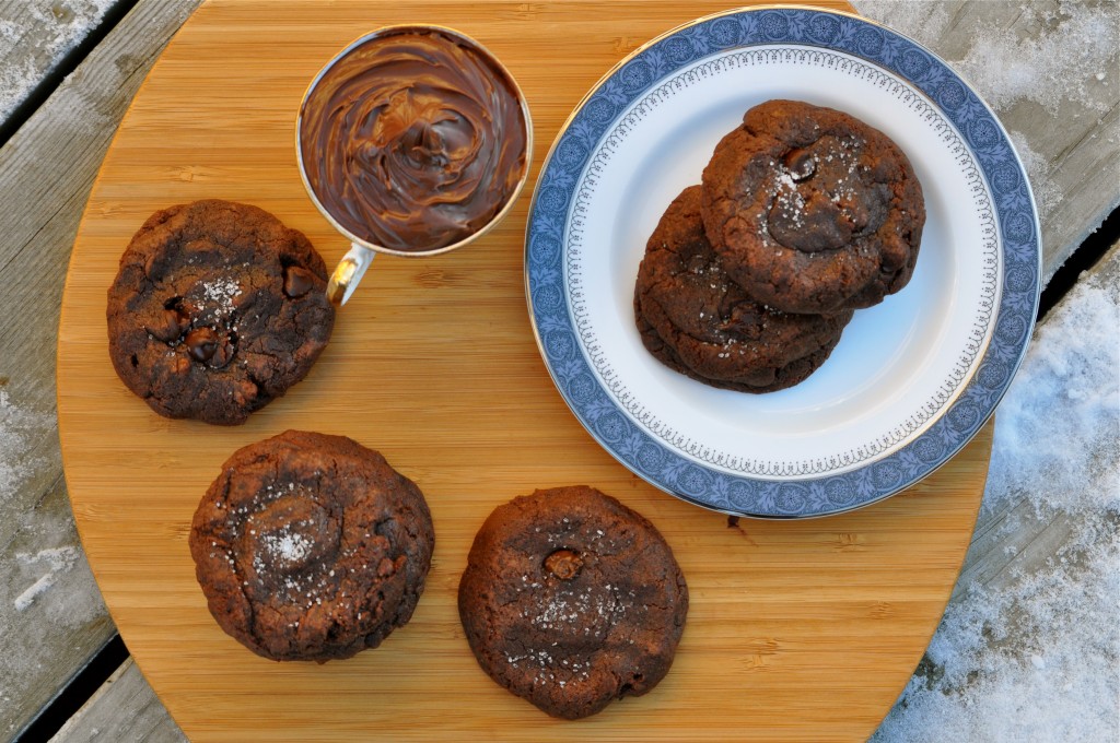 Nutella & Rolo Stuffed Double Chocolate Chip Cookies | Once Upon a Recipe