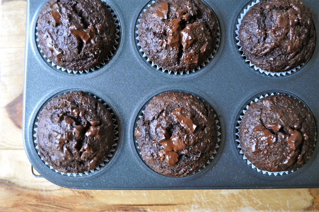 Vegan Double Chocolate Banana Espresso Muffins | Once Upon a Recipe