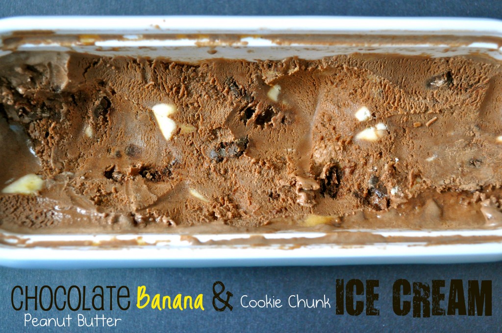 Chocolate Peanut Butter Banana & Cookie Chunk Ice Cream | Once Upon a Recipe