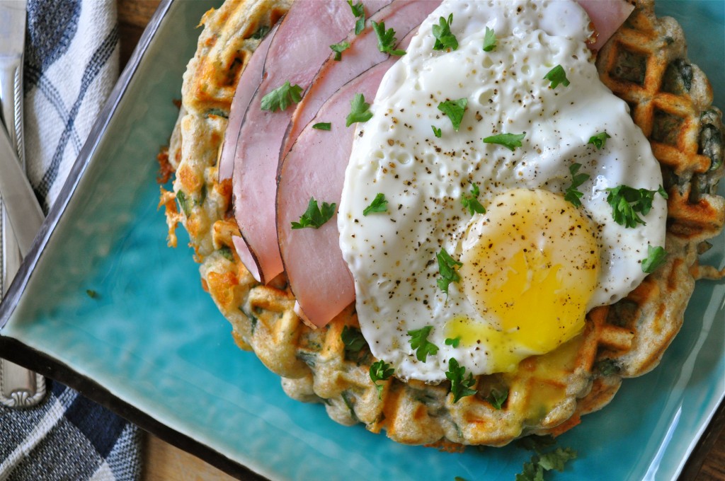 Savory Spinach & Cheese Waffles | Once Upon a Recipe