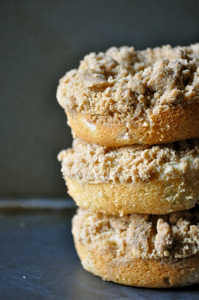 Rhubarb Crumble Baked Donuts | Once Upon a Recipe