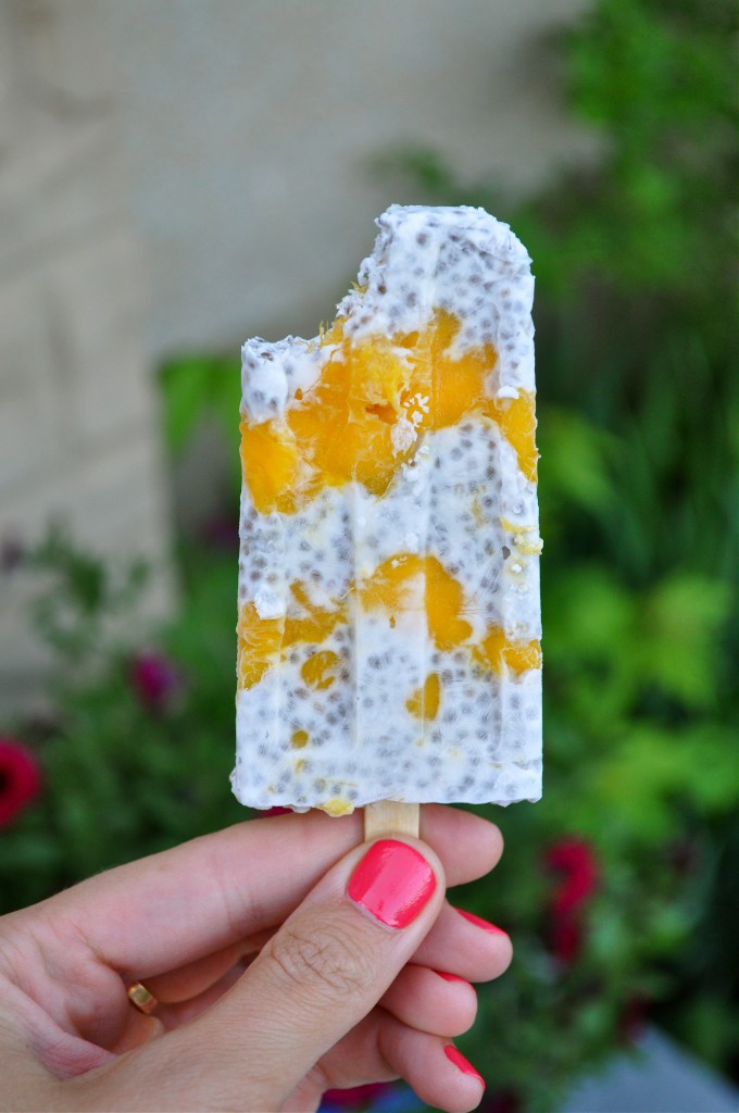 Mango Coconut Chia Pudding Pops | Once Upon a Recipe