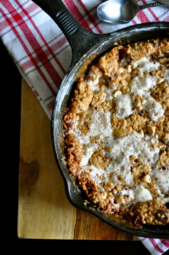 Brown Butter Cornflake Marshmallow Skillet Cookie | Once Upon a Recipe