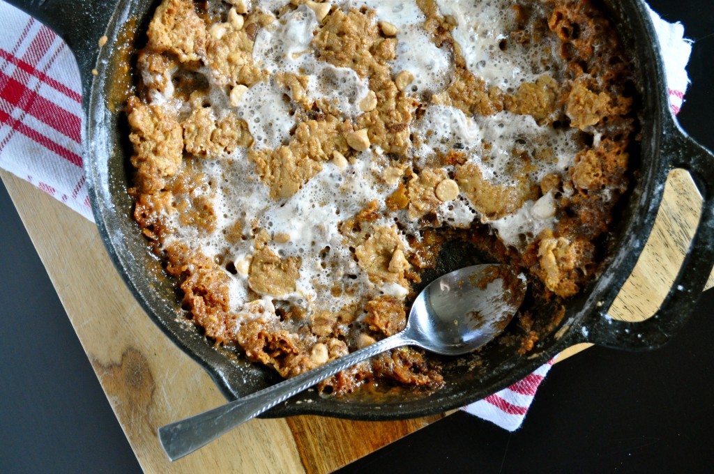Brown Butter Cornflake Marshmallow Skillet Cookie | Once Upon a Recipe