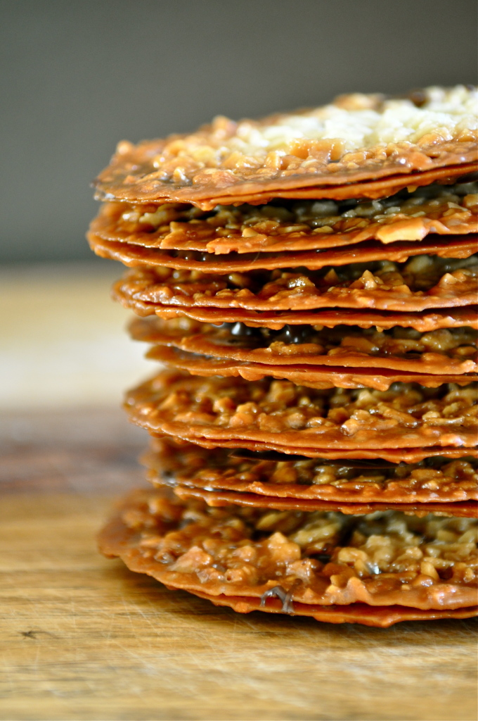 Dark Chocolate Almond Florentine Cookies | Once Upon a Recipe