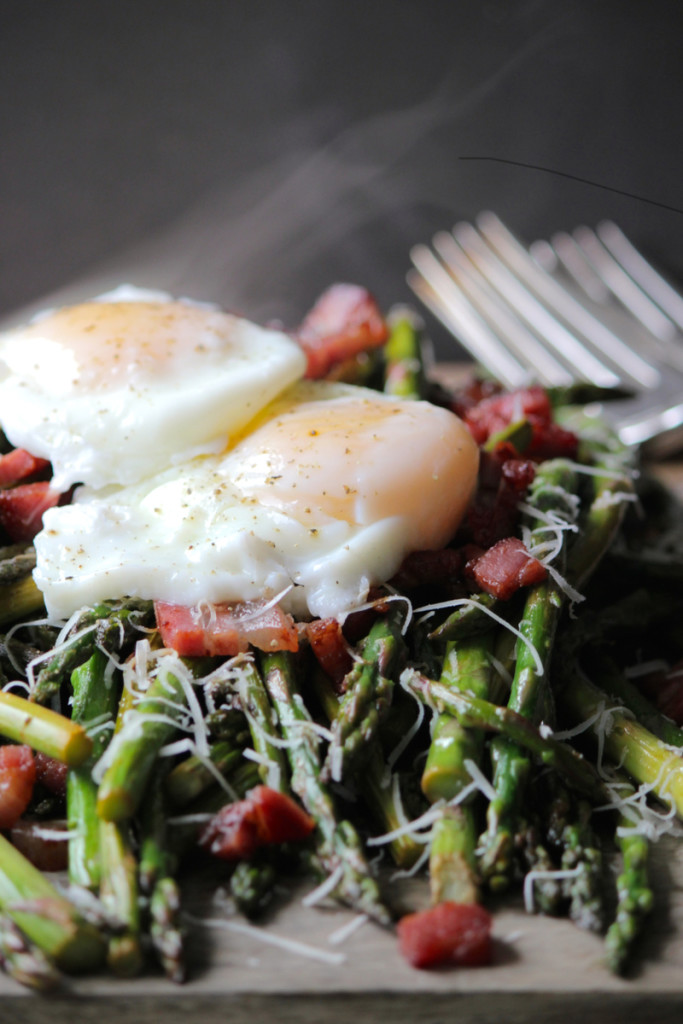 Pan Asparagus & Perfect Poached Eggs from She Eats