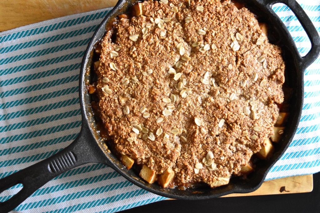 Rhubarb Apple Oat Breakfast Crisp | Once Upon a Recipe