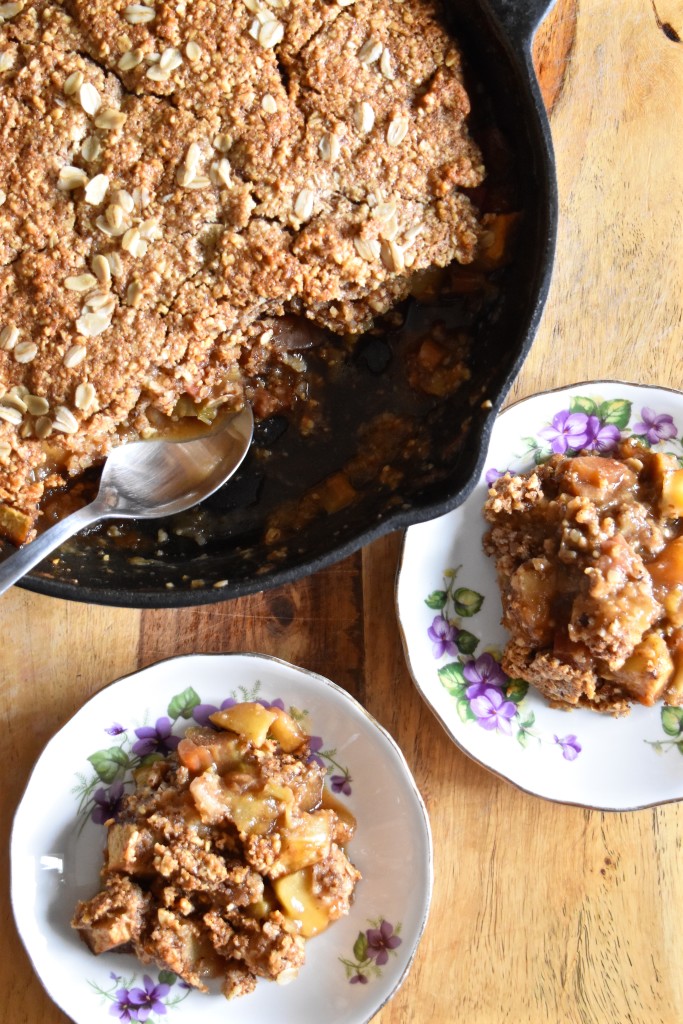 Rhubarb Apple Oat Breakfast Crisp | Once Upon a Recipe