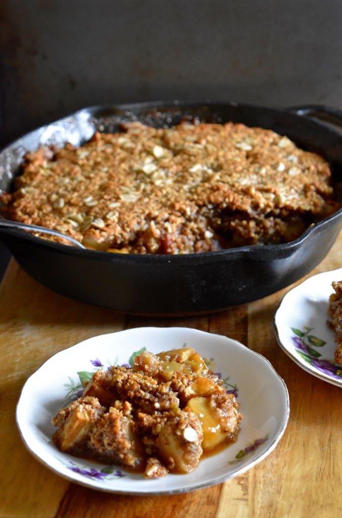 Rhubarb Apple Oat Breakfast Crisp | Once Upon a Recipe