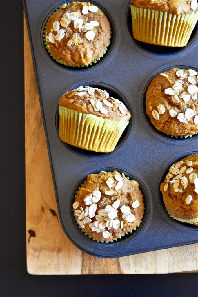 Whole Wheat Pumpkin Oat Muffins | Once Upon a Recipe