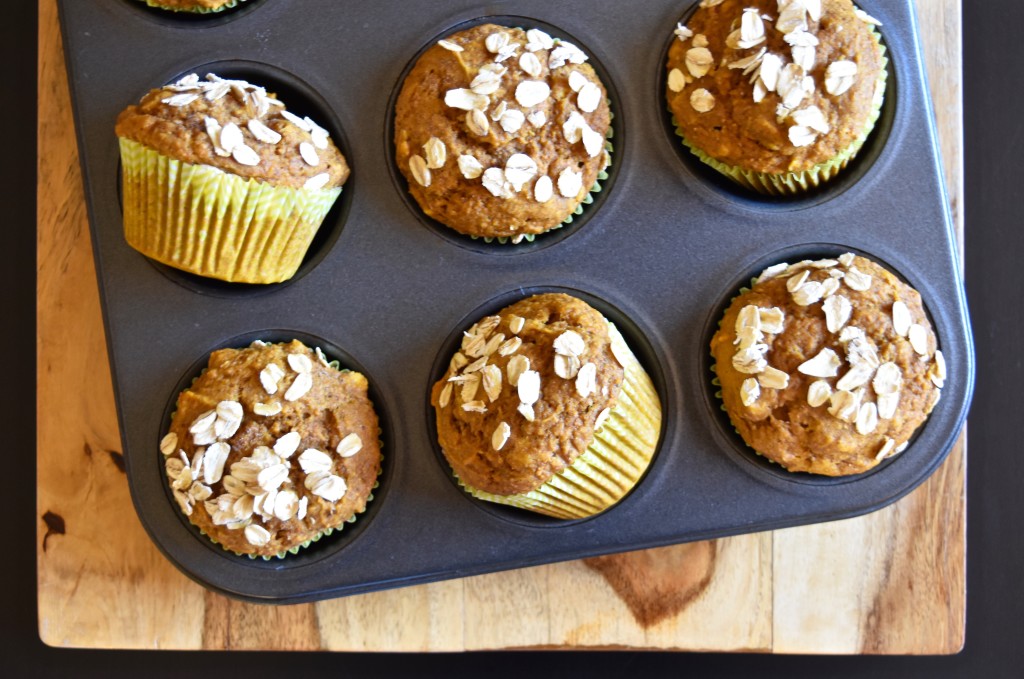 Whole Wheat Pumpkin Oat Muffins | Once Upon a Recipe