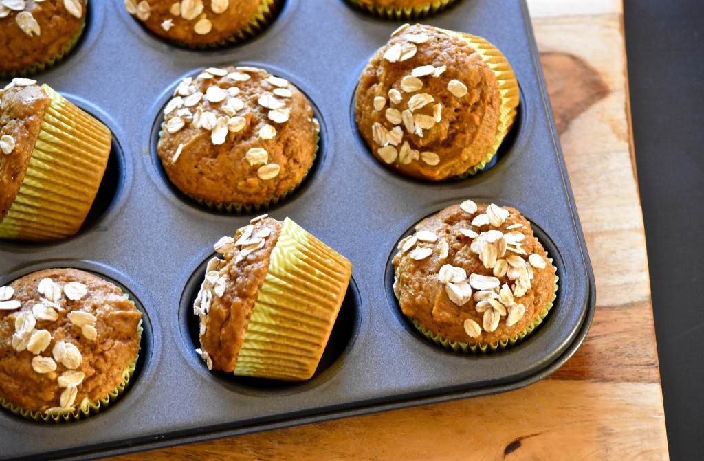 Whole Wheat Pumpkin Oat Muffins | Once Upon a Recipe