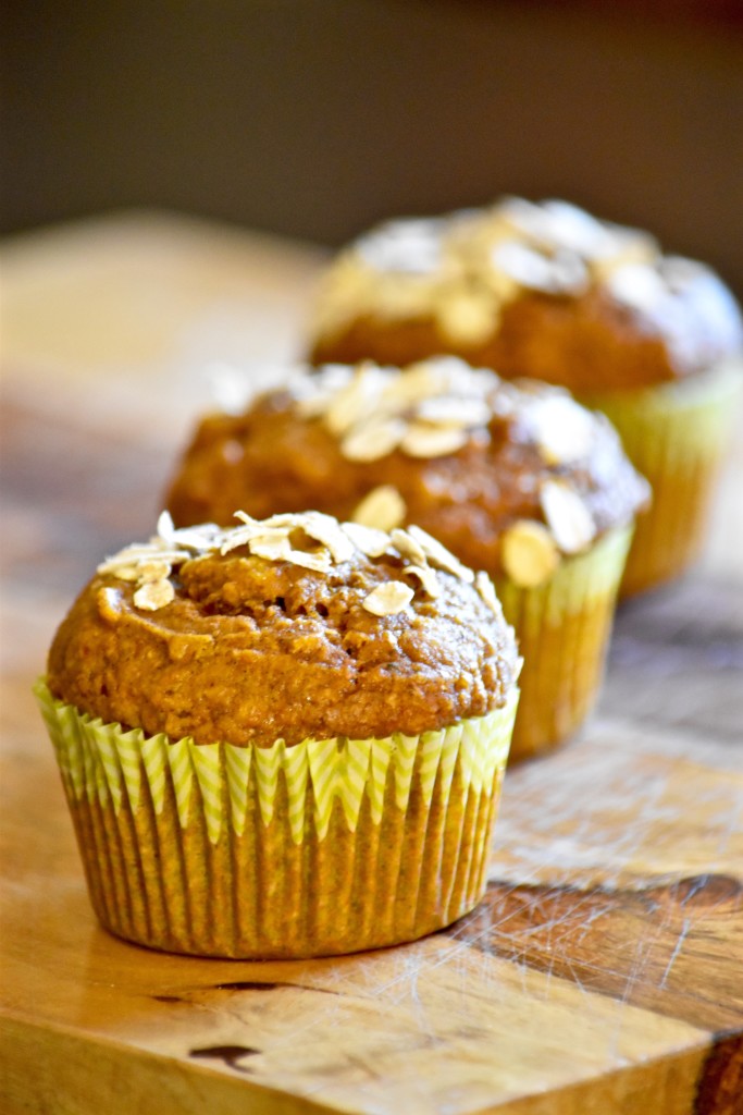 Whole Wheat Pumpkin Oat Muffins | Once Upon a Recipe