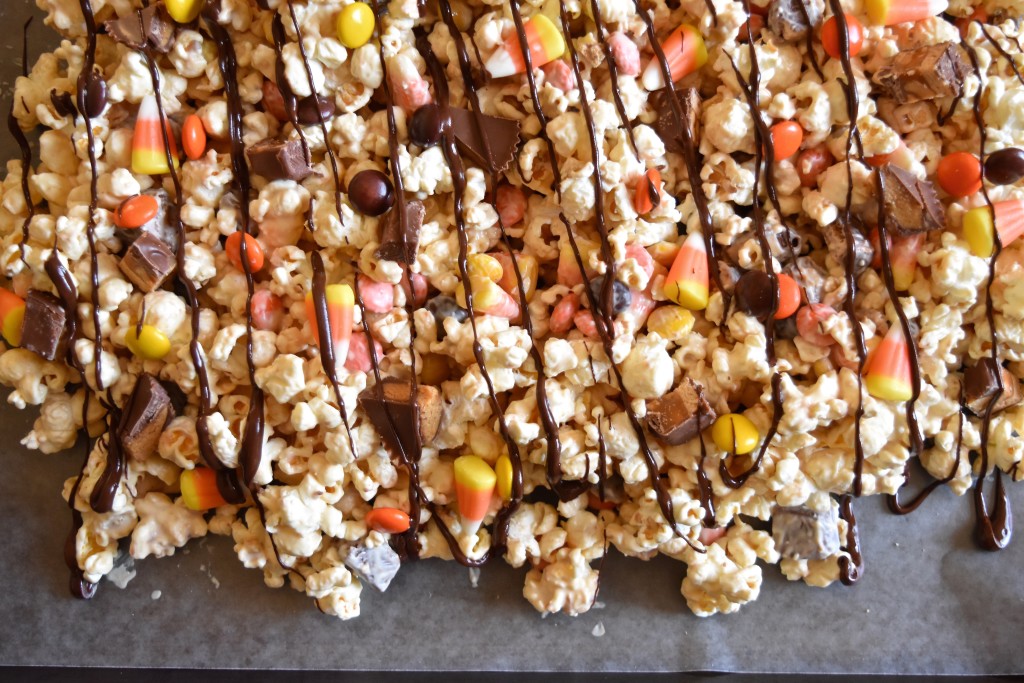 Candy Bar Popcorn | Once Upon a Recipe