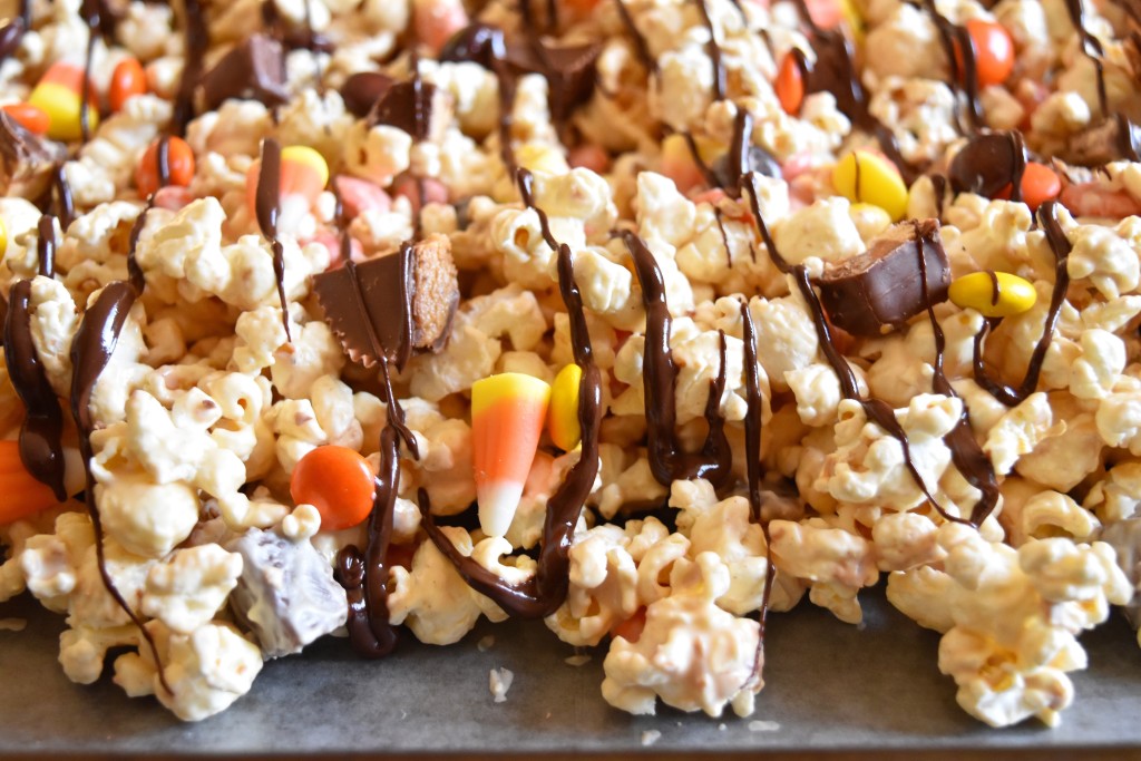 Candy Bar Popcorn | Once Upon a Recipe