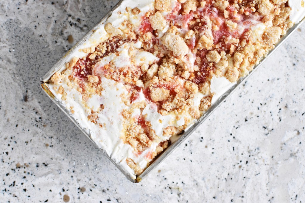 Rhubarb Crumble Ice Cream | Once Upon a Recipe