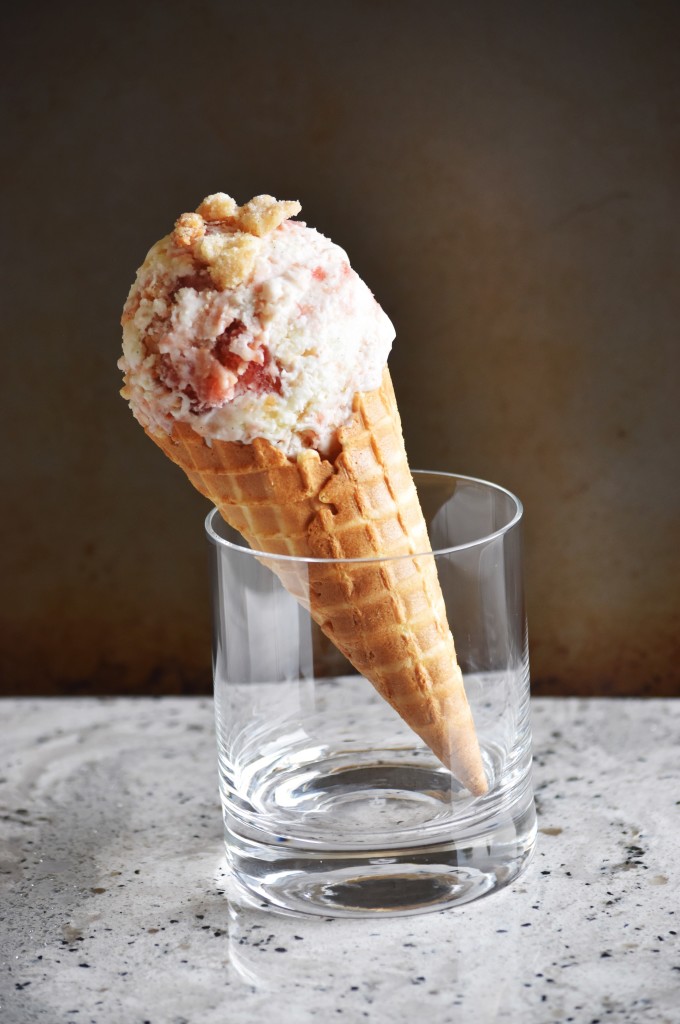 Rhubarb Crumble Ice Cream | Once Upon a Recipe
